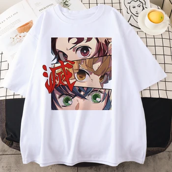 2021 Mielas Anime Demon Slayer Harajuku Vasaros Vyrai Moterys Kawaii Moterų marškinėliai
