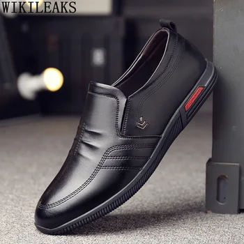 Black Mens Mokasīni, Batai Prabangos Dizaineris Slydimo Batų Vyrai Rudos Odos Laisvalaikio Bateliai Žmogui 2021 Zapatos De Hombre, Chaussure
