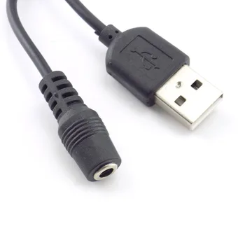 DC moterų Maitinimo lizdas USB A Male Plug 3,5 mm x 1.35 mm Kištuku Pratęsimo Linija, Kabelinė Už Barelį Jungtis, Maitinimo Laidas, USB 2.0 Male