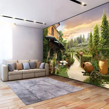 Custom Sienų Tapetai, 3D Stereo Villa Sodo Kraštovaizdžio Sienų Tapybos Viešbučio Kambarį Fone Sienų Dekoras Papel De Parede 3D