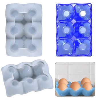 6 skyrių kiaušinių laikymo dėžutė silikono formos kristalų epoksidinės dervos Kiaušinių Dėklas Turėtojas Virtuvės Puošmena, amatų, meno