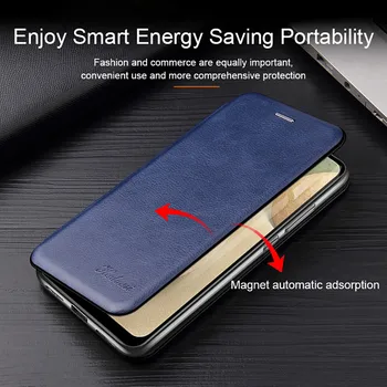 Byla Dėl Samsung A12 Odos Magnetinio Flip Case For Samsung Galaxy A12 12 A125F 6.5
