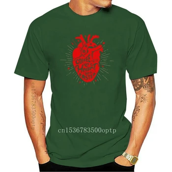 Vyrų marškinėlius Kavos priverčia širdį plakti greičiau Atspausdintas T-Shirt tees viršų