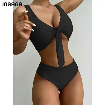 INGAGA Seksualus Bikini Push Up maudymosi Kostiumėliai, moteriški Maudymosi Aukšto Juosmens Biquini Kietas Lankas, Maudymosi Kostiumą, Moterims, 2021 M. Brazilijos Bikini Komplektas