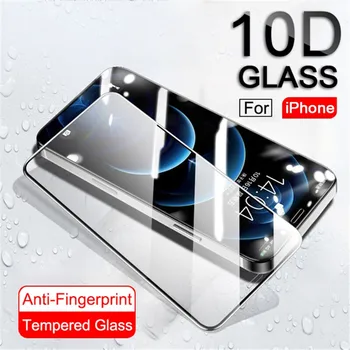 Pilnas draudimas Apsaugos Grūdintas Stiklas ant iPhone 12 11 Pro MAX Mini XR X XS Lenktas Krašto Screen Protector Filmas