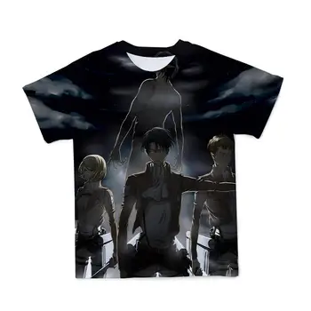 Creative 3d ataka titan anime vyriški marškinėliai Vasaros patogus Japonų manga viršuje berniukas vaikas anime top medžiaga