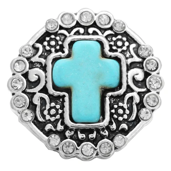 5vnt/daug Naujos Religijos Kryžiaus Snap Mygtuką kalnų krištolas Papuošalai Crystal 18mm Metalo Snap Mygtukų Tinka Snap Apyrankę Mygtuką Papuošalai
