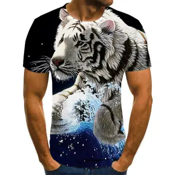 Vasaros 2020 Naujas 3d Atspausdintas T -Shirt Gyvūnų Spausdinti Men 'S T -Shirt Spausdinti Laisvalaikio T -Shirt O-Kaklo Hip-Hop trumpomis Rankovėmis Dydis 110-6xl