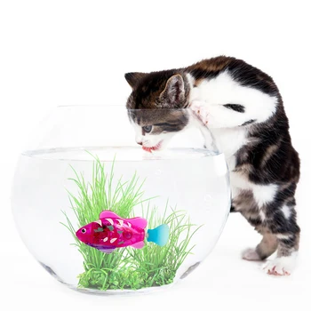 Legendog 1pc Funny Cat Žaislai Vandens Aktyvuotas LED Plaukimo Žuvų Žaislas Augintiniui Sąveika Reikmenys Naminių Reikmenys Atsitiktine Spalva