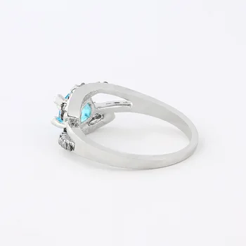 Klasikinių senovinių papuošalų geometrinės formos mėlyna cirkonis ponios žiedas meilužio dovana šaliai, žavesio priedai dalyvavimas vestuvių žiedas
